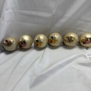 Vintage Disney Ornaments 6 Pooh Mickey Donald Round Christmas Tree Balls